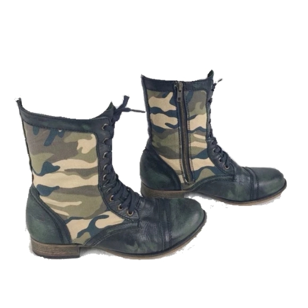 Steve Madden Distressed & Camo Combat Boot